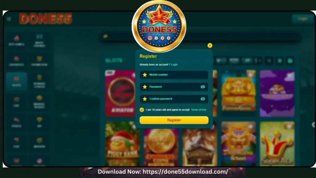 Done55 Login and Register